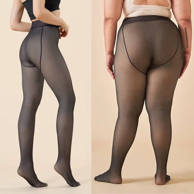 Hot Thicken Thermal Tights plus Size Warm Insulated Tights Sexy Pantyhose Women Fake Stockings Skin Effect Translucent Tights